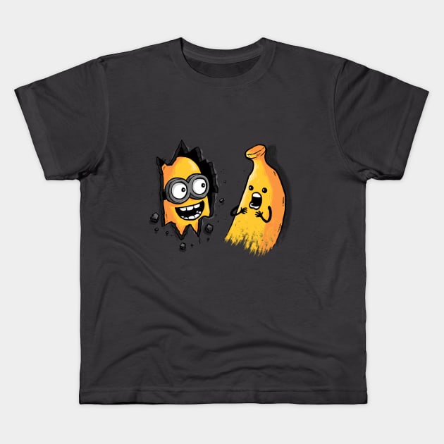 All Work and No Banana Kids T-Shirt by salihgonenli